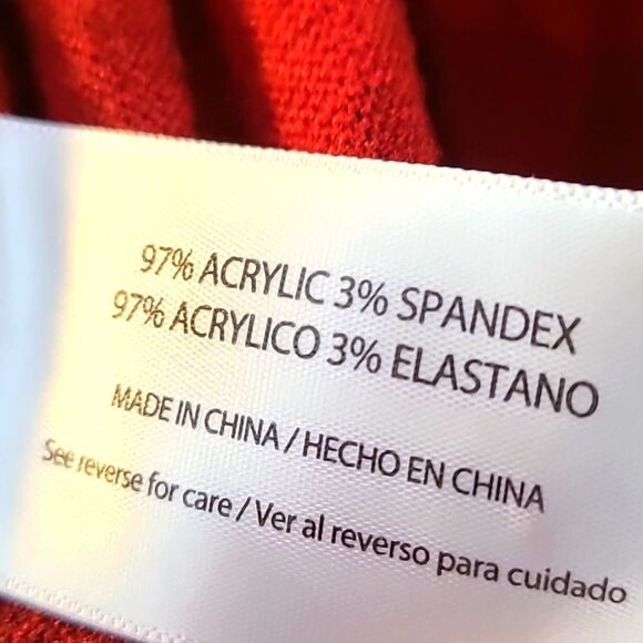 The Limited Long Jacket with Waterfall Collar, Red/Black Check Squares, Sz Large - Picture 9 of 9